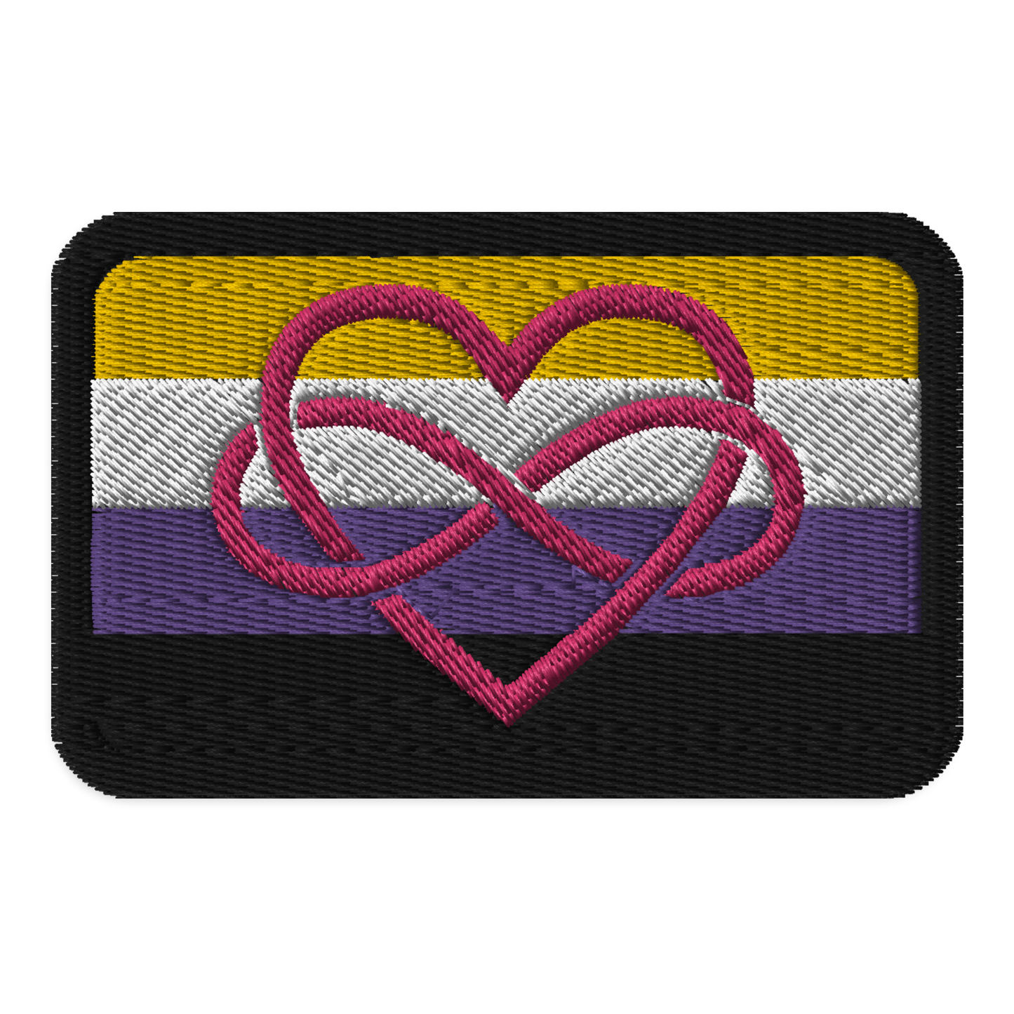 Polyamory Infinity Heart Enby Pride Embroidered Patch