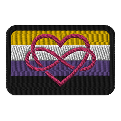 Polyamory Infinity Heart Enby Pride Embroidered Patch