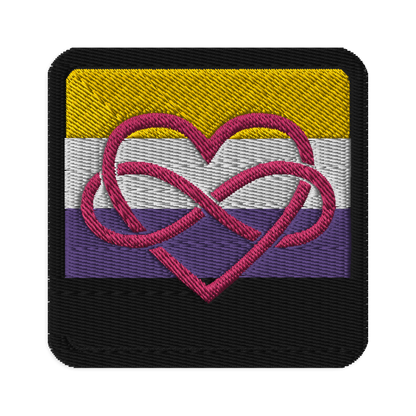 Polyamory Infinity Heart Enby Pride Embroidered Patch