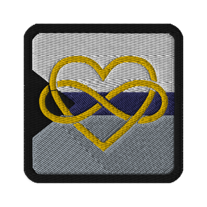 Polyamory Infinity Heart Demi Pride Embroidered Patch