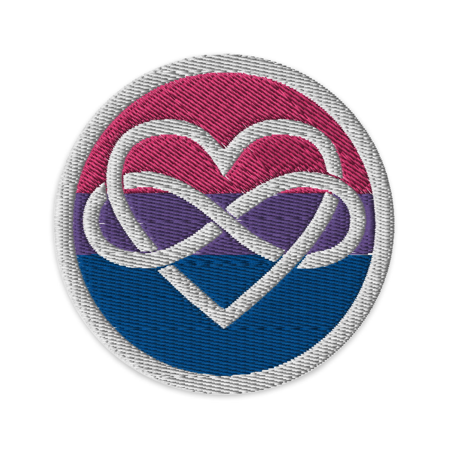 Polyamory Infinity Heart Bi Pride Embroidered Patch