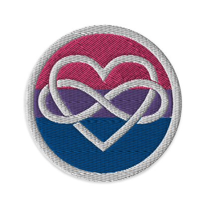 Polyamory Infinity Heart Bi Pride Embroidered Patch