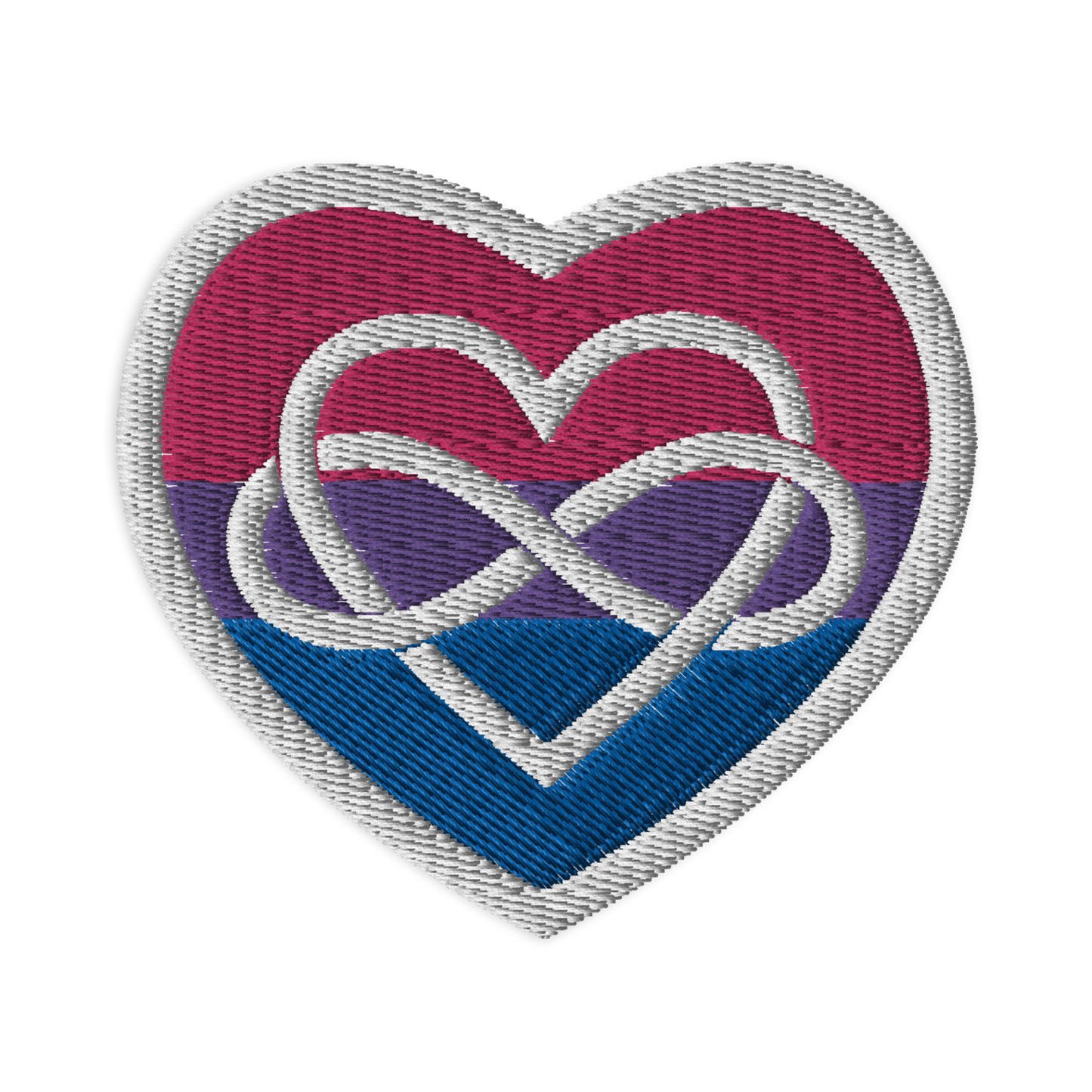 Polyamory Infinity Heart Bi Pride Embroidered Patch