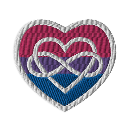 Polyamory Infinity Heart Bi Pride Embroidered Patch