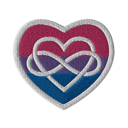 Polyamory Infinity Heart Bi Pride Embroidered Patch