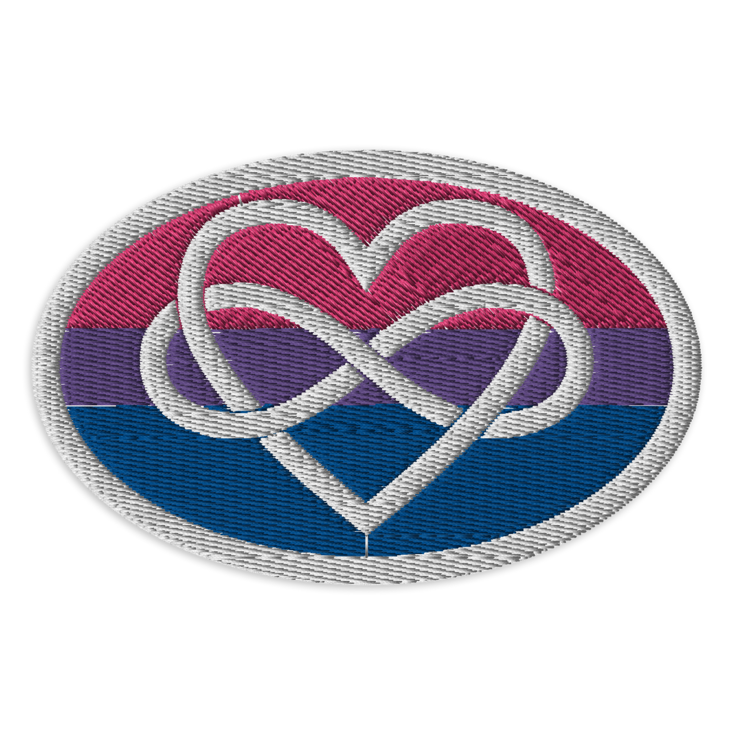 Polyamory Infinity Heart Bi Pride Embroidered Patch