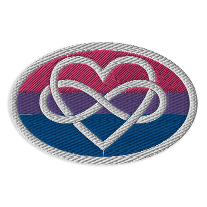 Polyamory Infinity Heart Bi Pride Embroidered Patch