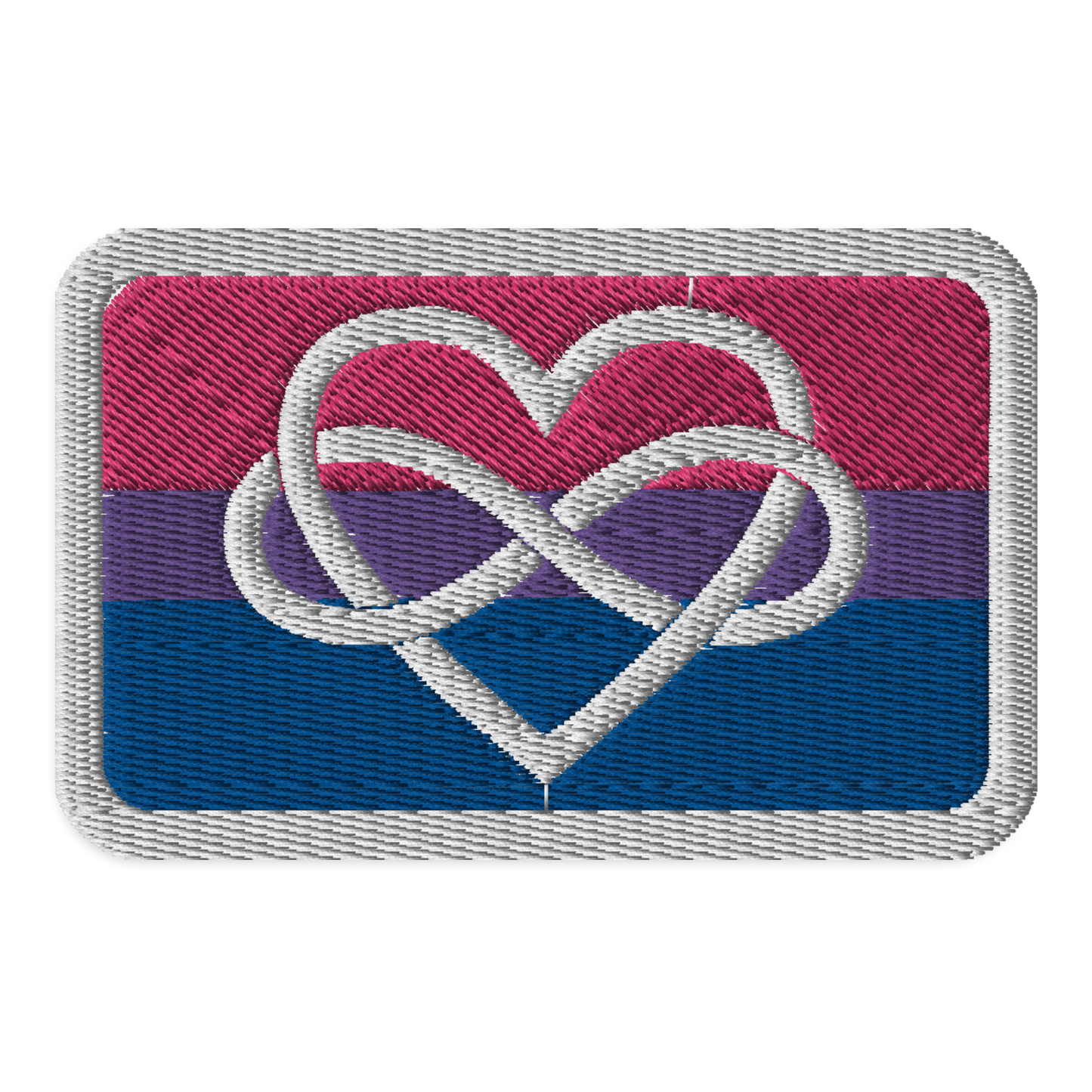 Polyamory Infinity Heart Bi Pride Embroidered Patch