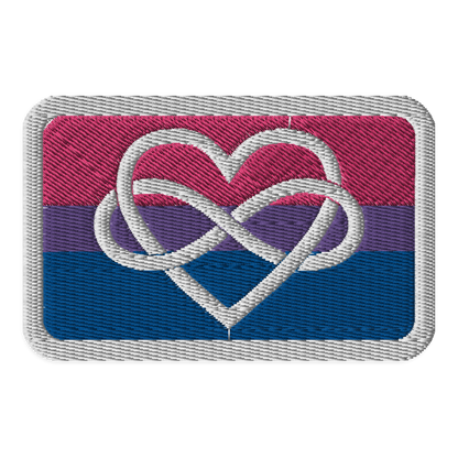 Polyamory Infinity Heart Bi Pride Embroidered Patch