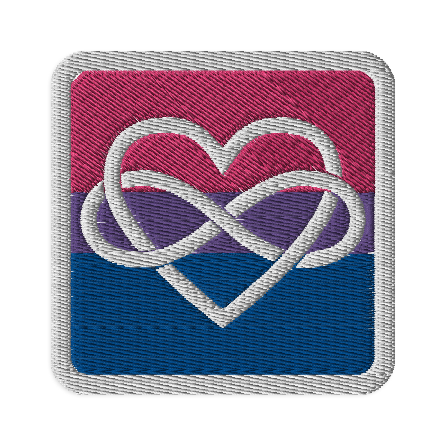 Polyamory Infinity Heart Bi Pride Embroidered Patch