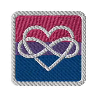 Polyamory Infinity Heart Bi Pride Embroidered Patch