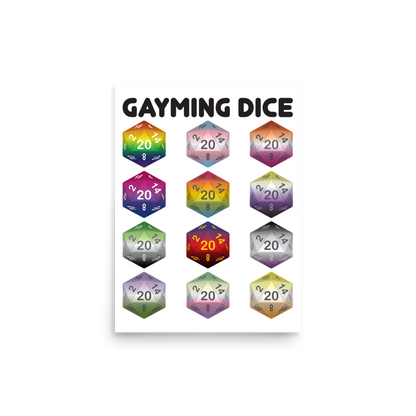 Gayming Dice Art Print