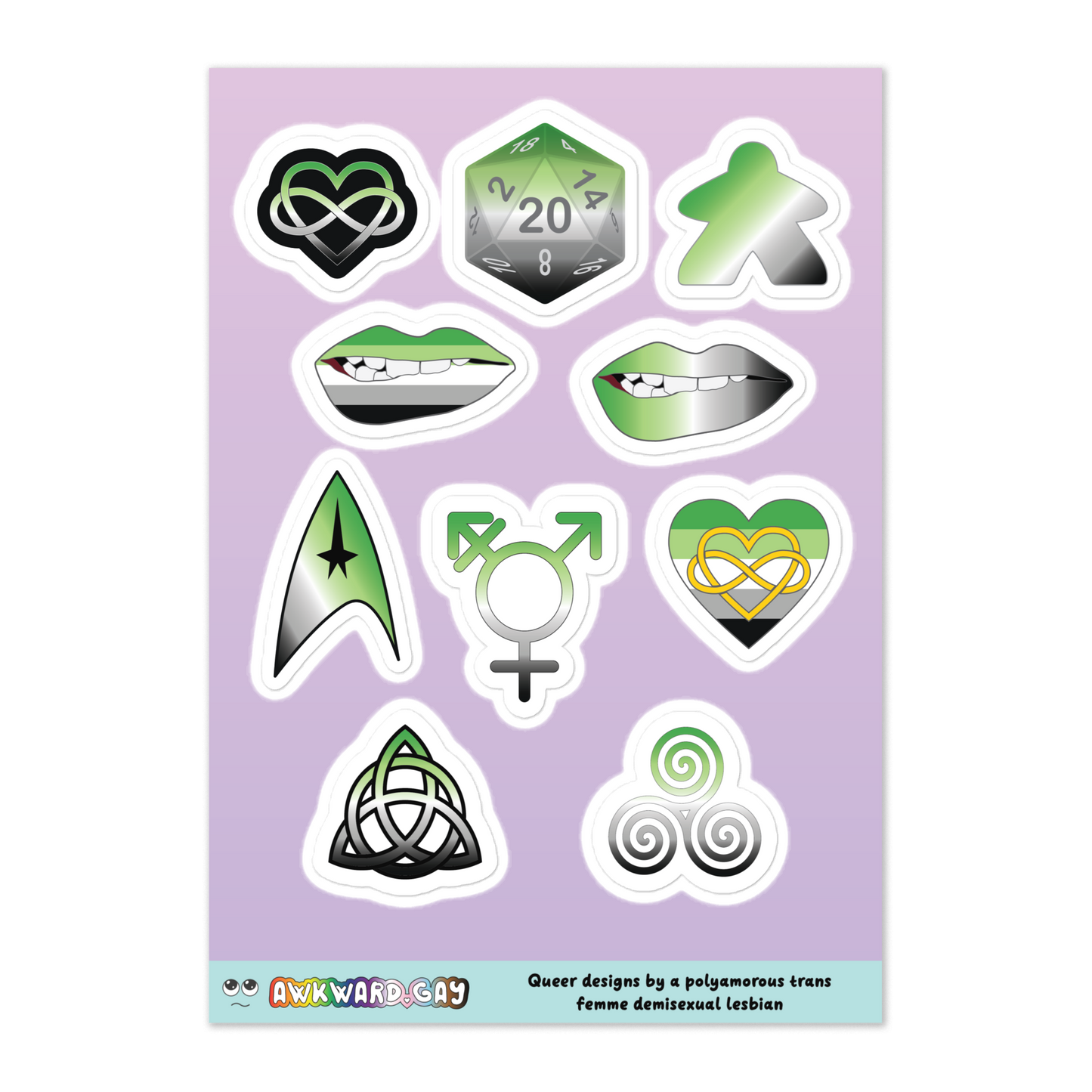 Sticker Sheet - Aromantic