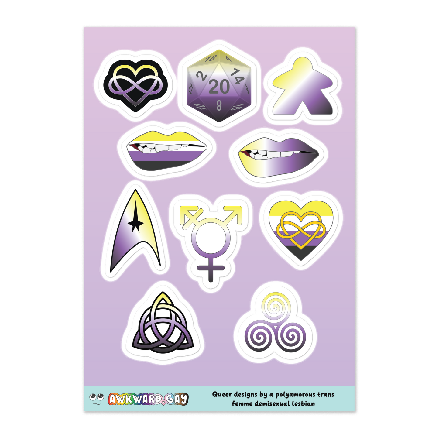 Sticker Sheet - Non-binary