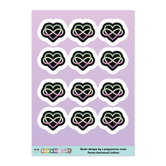 Polyamory Infinity Heart Sheet - Genderfae