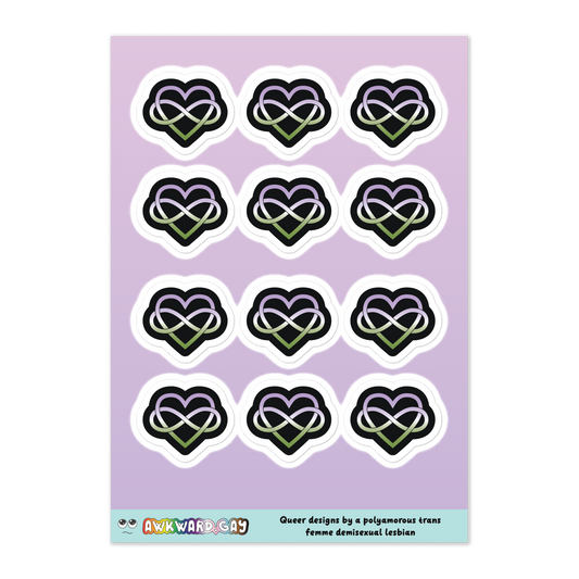 Polyamory Infinity Heart Sheet - Genderqueer