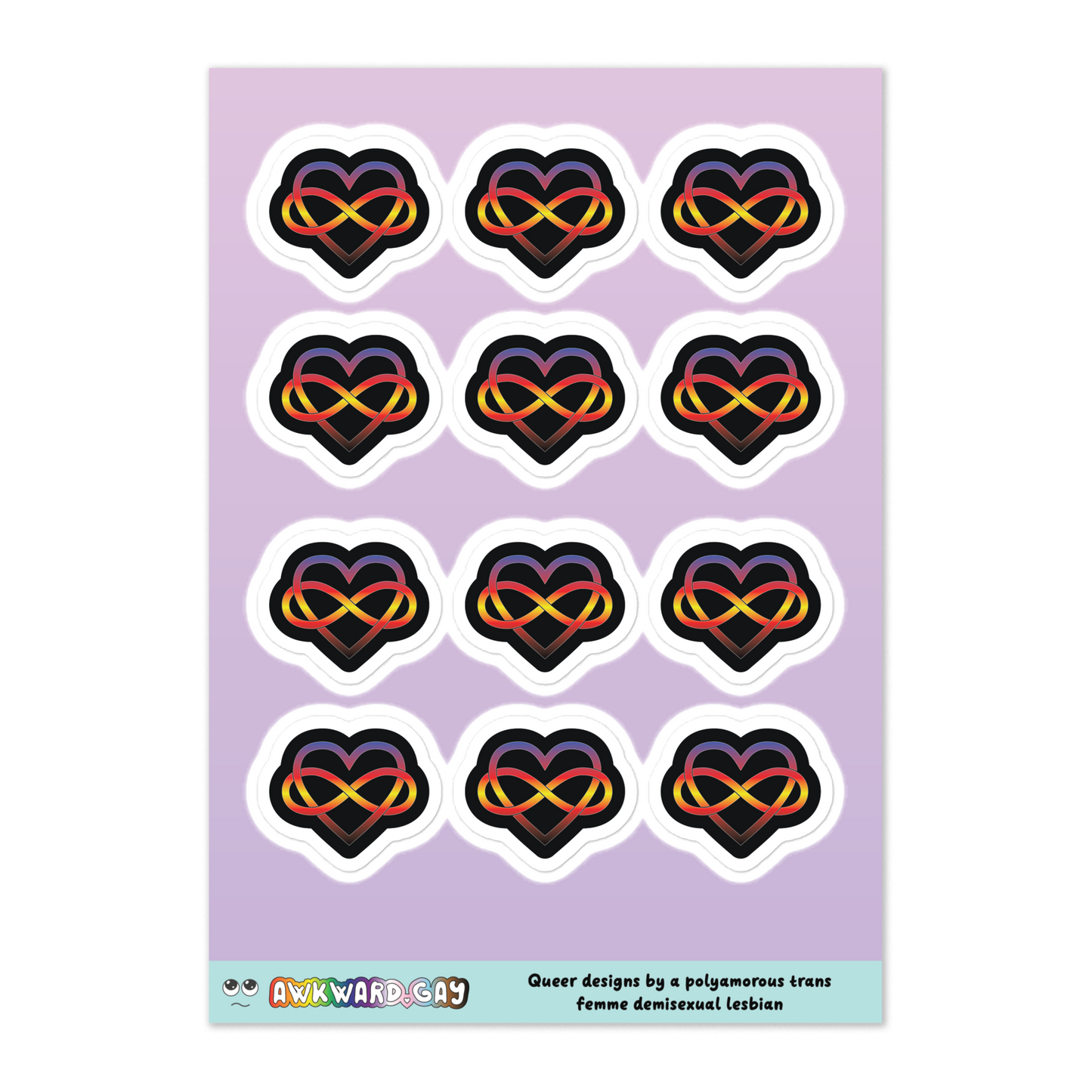 Polyamory Infinity Heart Sheet - Polyamory