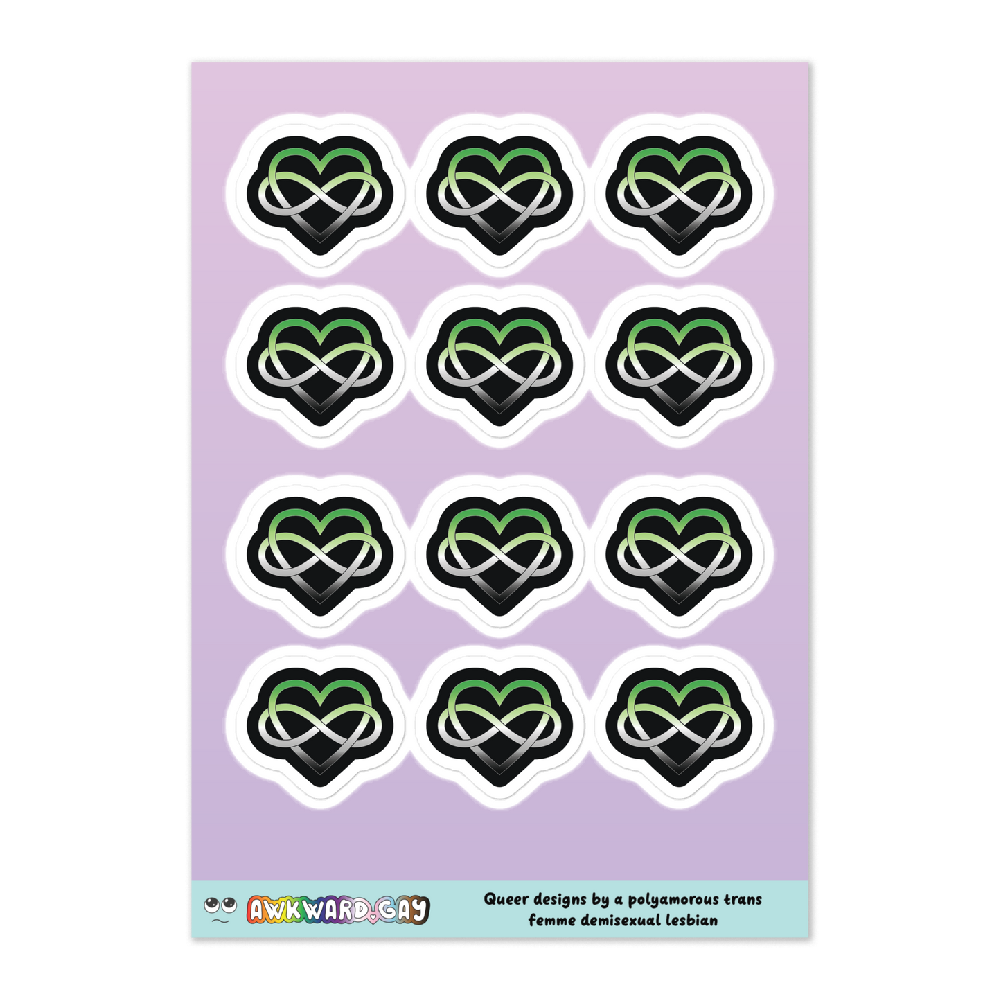 Polyamory Infinity Heart Sheet - Aromantic