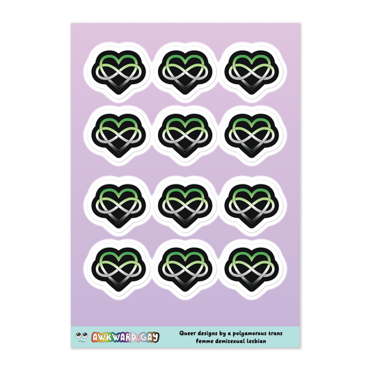 Polyamory Infinity Heart Sheet - Aromantic