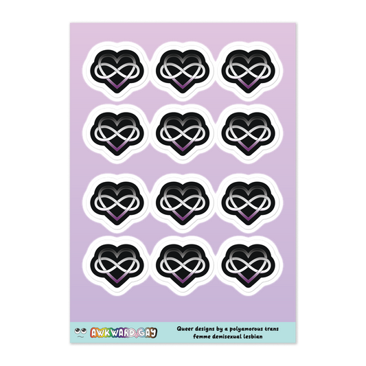 Polyamory Infinity Heart Sheet - Asexual/Demisexual