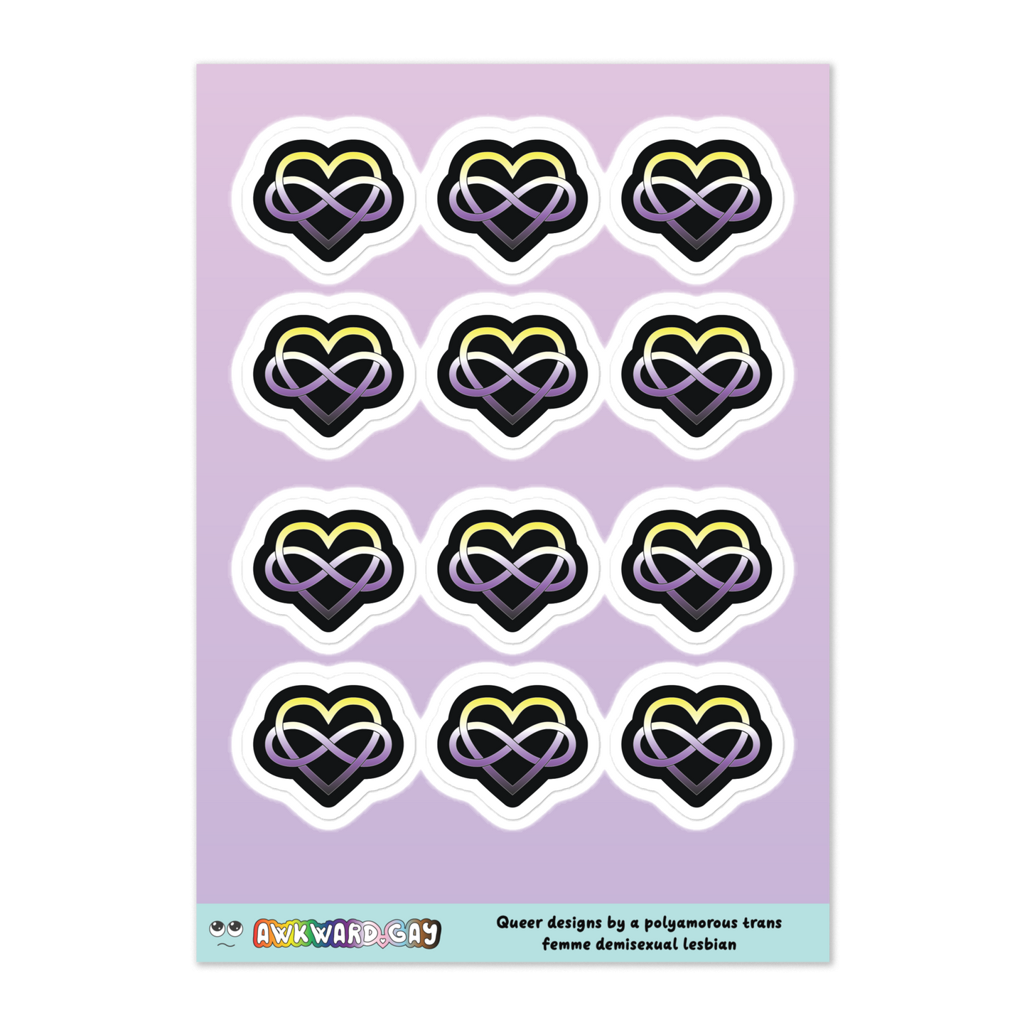 Polyamory Infinity Heart Sheet - Non-binary