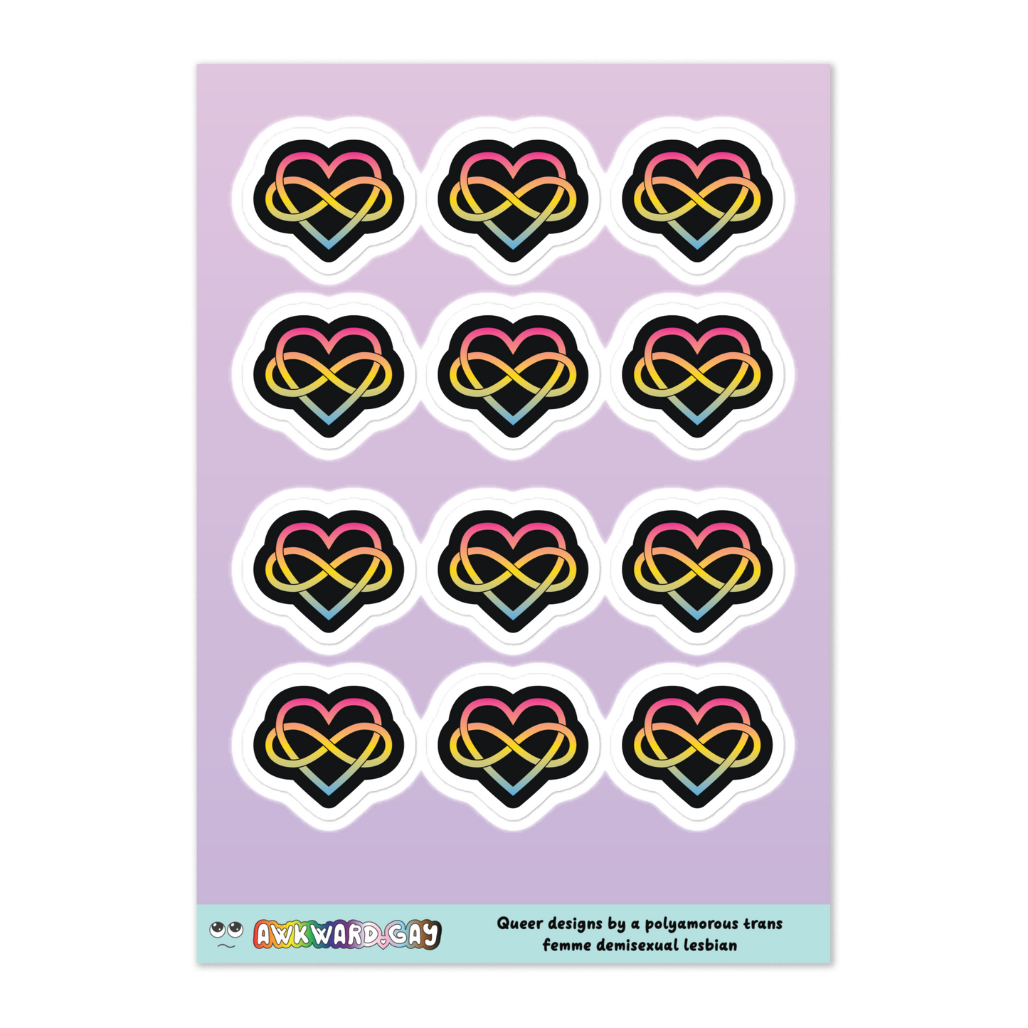 Polyamory Infinity Heart Sheet - Pansexual