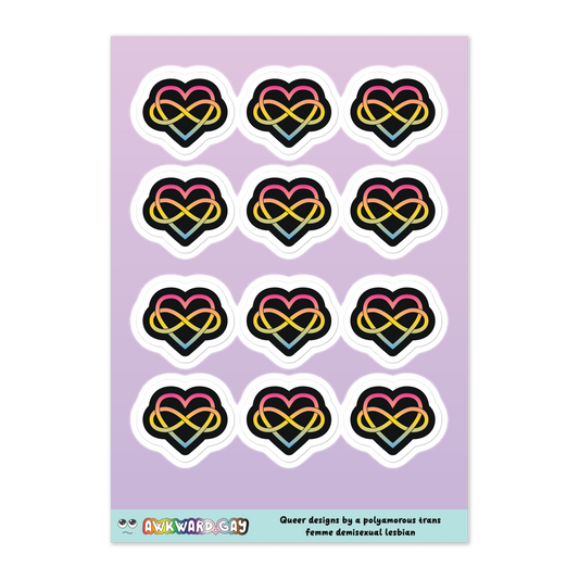 Polyamory Infinity Heart Sheet - Pansexual