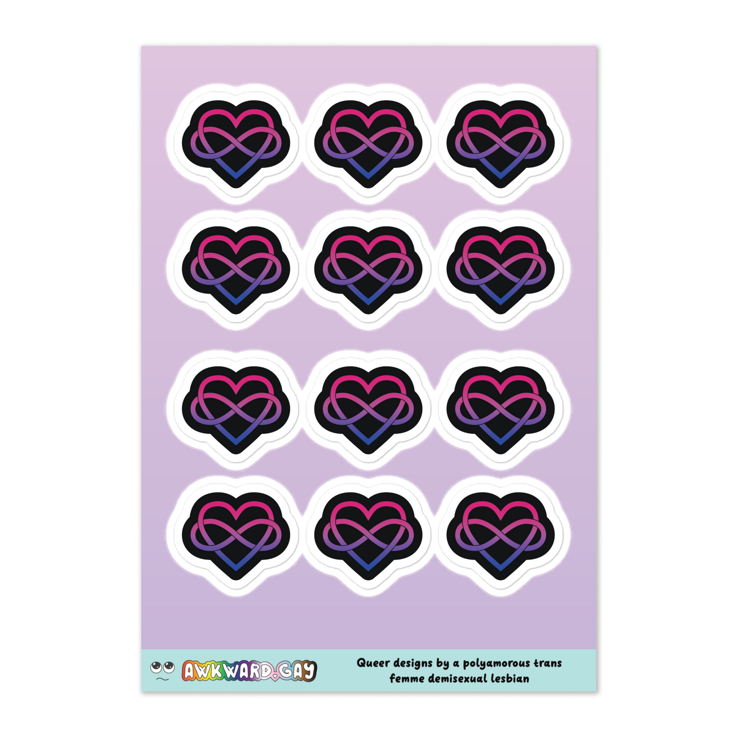 Polyamory Infinity Heart Sheet - Bisexual