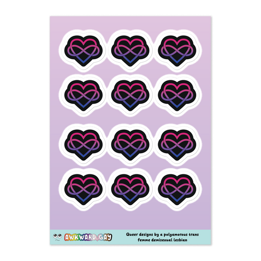 Polyamory Infinity Heart Sheet - Bisexual