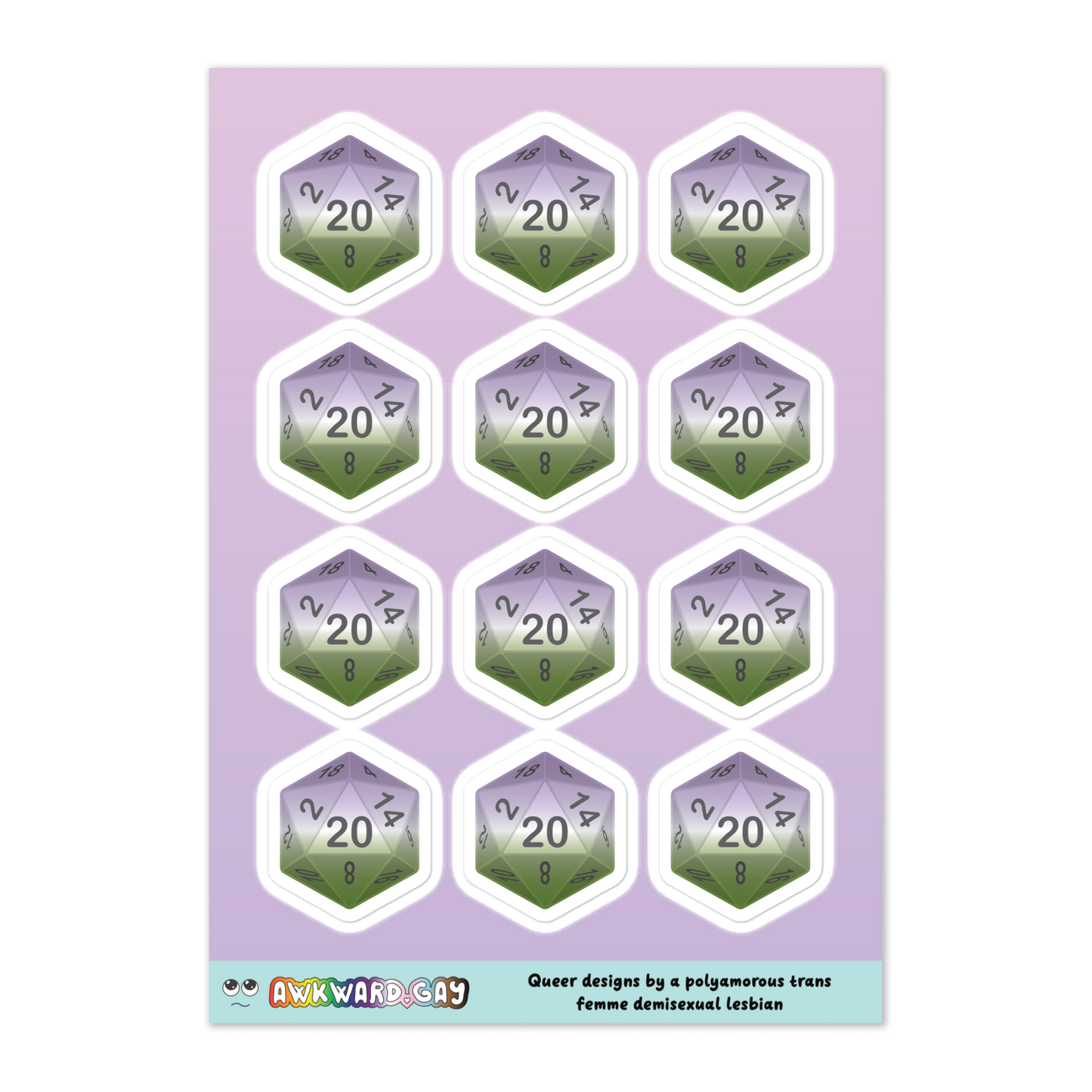 Pride D20 Sheet - Genderqueer