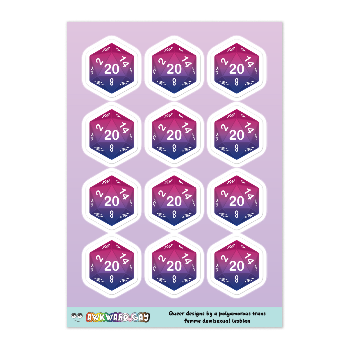 Pride D20 Sheet - Bisexual