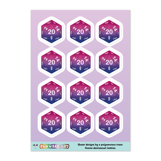 Pride D20 Sheet - Bisexual