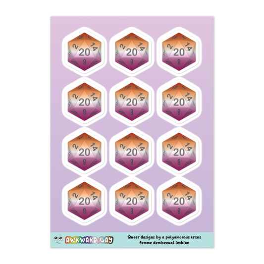 Pride D20 Sheet - Lesbian