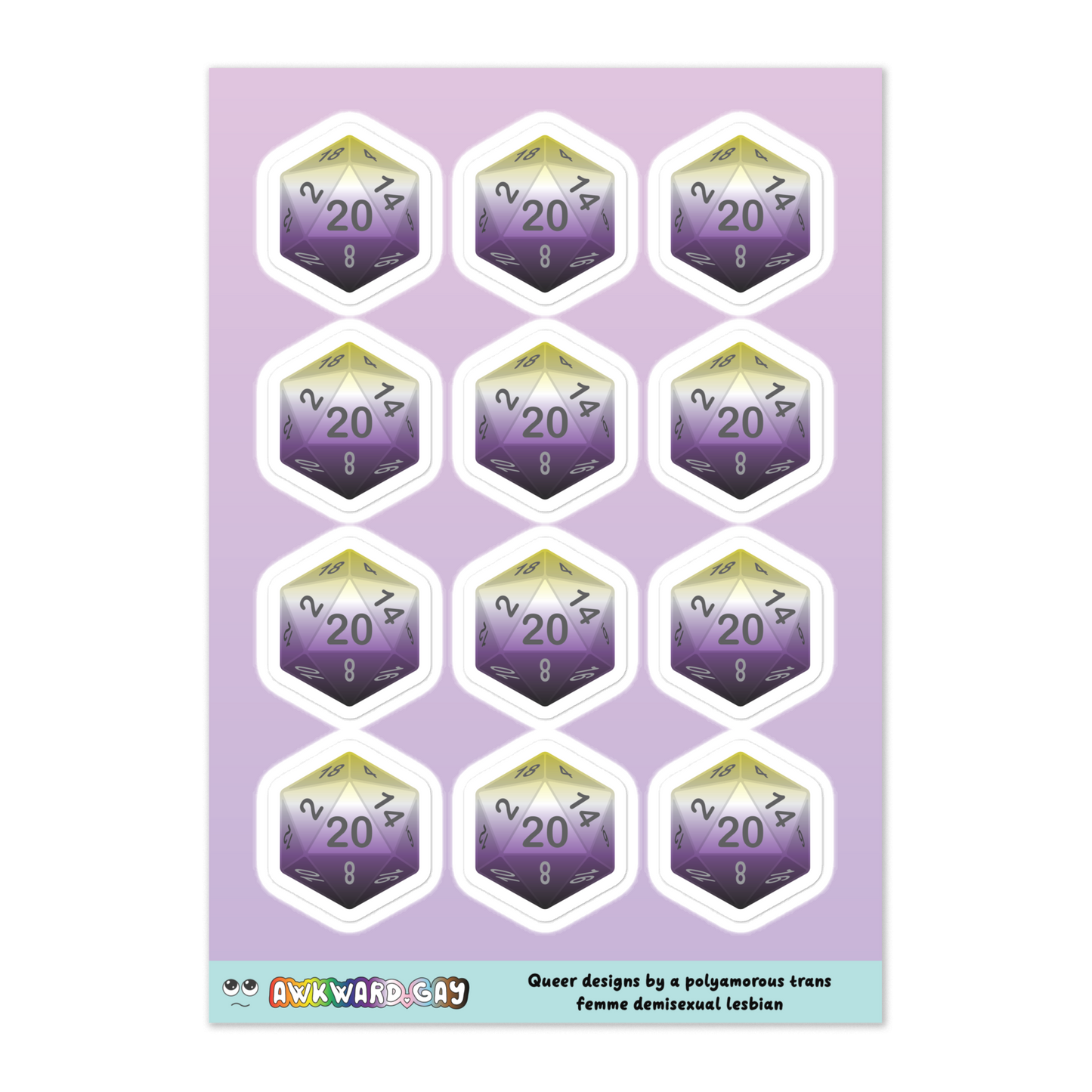 Pride D20 Sheet - Non-binary