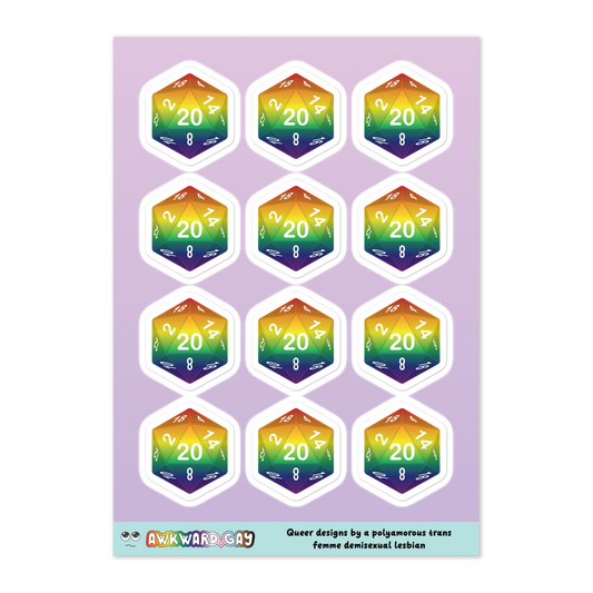 Pride D20 Sheet - Rainbow