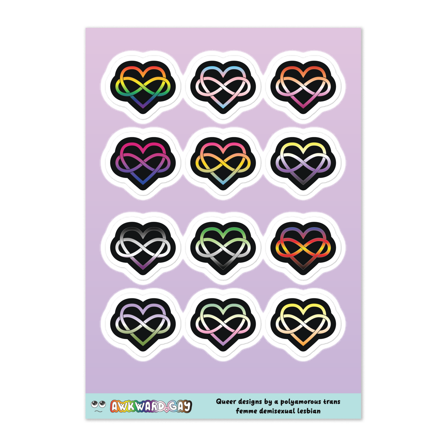 Polyamory Infinity Heart Pride Sheet