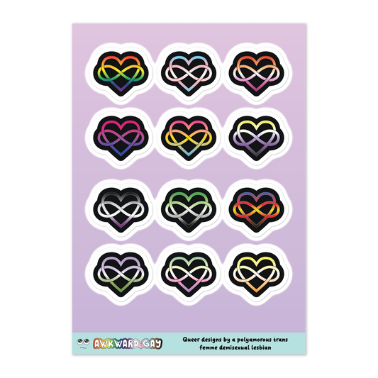 Polyamory Infinity Heart Pride Sheet