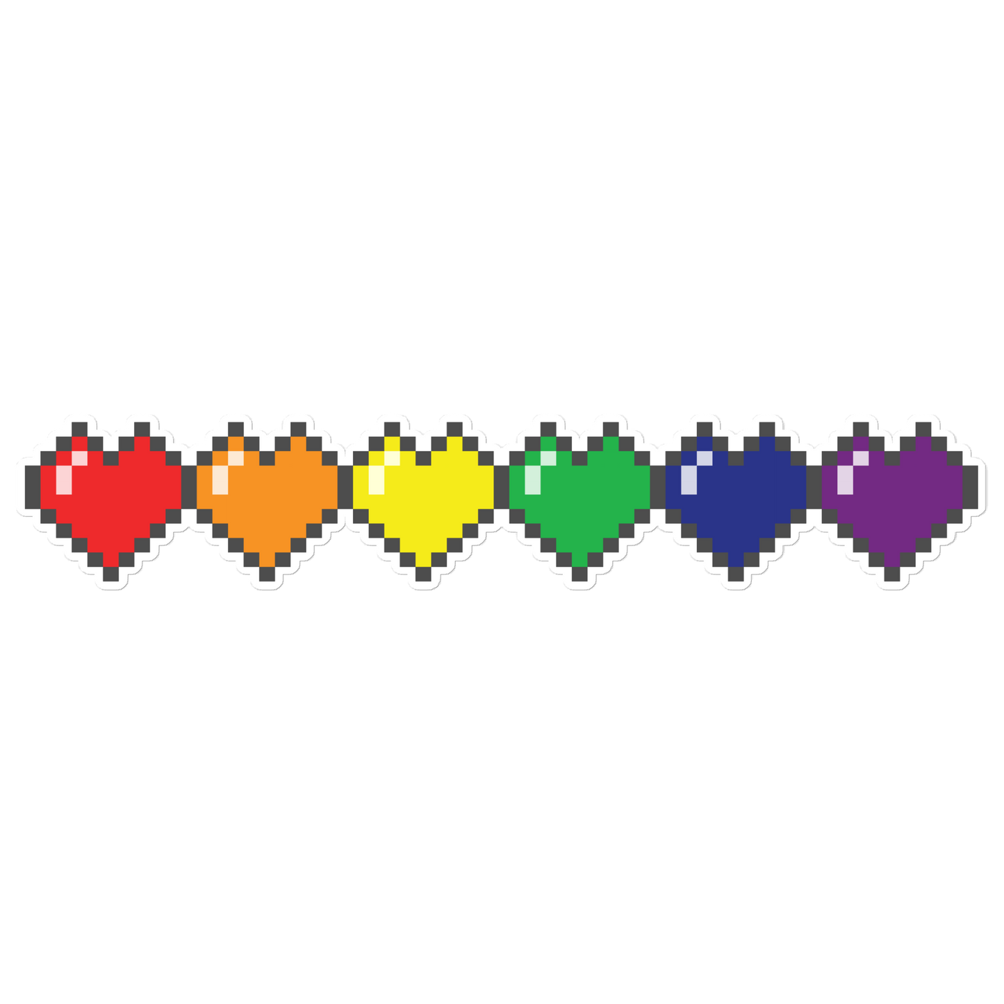 Rainbow Pride Pixel Hearts Bubble-free stickers