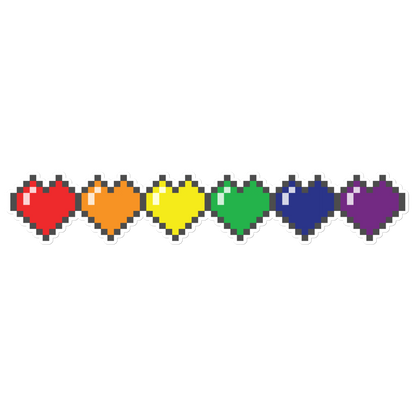 Rainbow Pride Pixel Hearts Bubble-free stickers