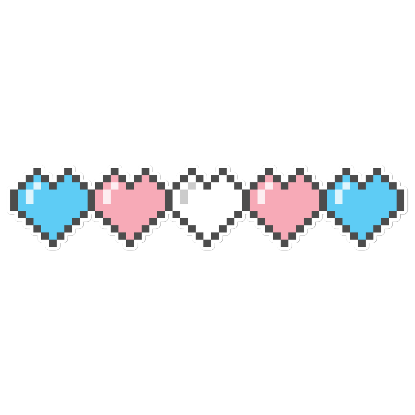 Trans Pride Pixel Hearts Bubble-free stickers