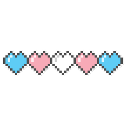 Trans Pride Pixel Hearts Bubble-free stickers