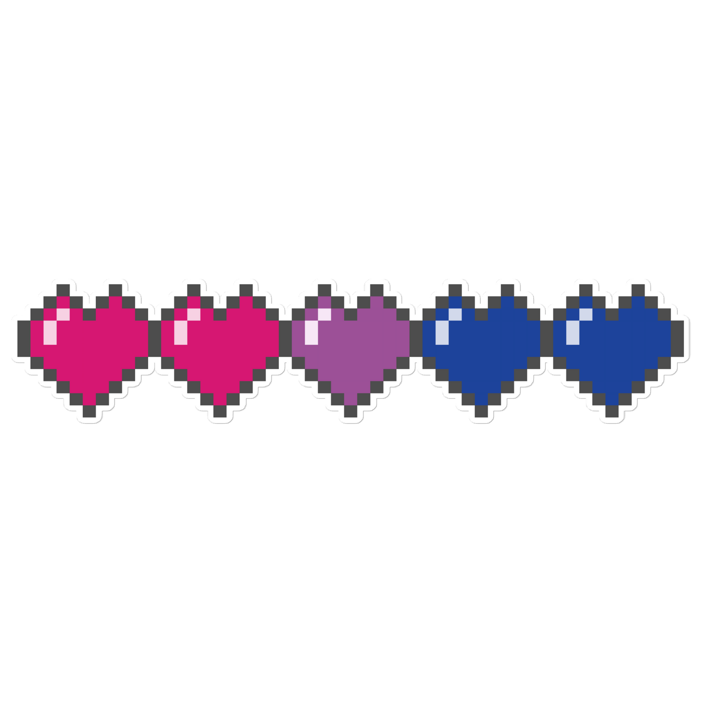 Bi Pride Pixel Hearts Bubble-free stickers