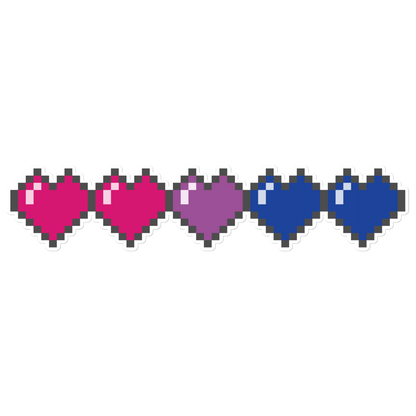 Bi Pride Pixel Hearts Bubble-free stickers