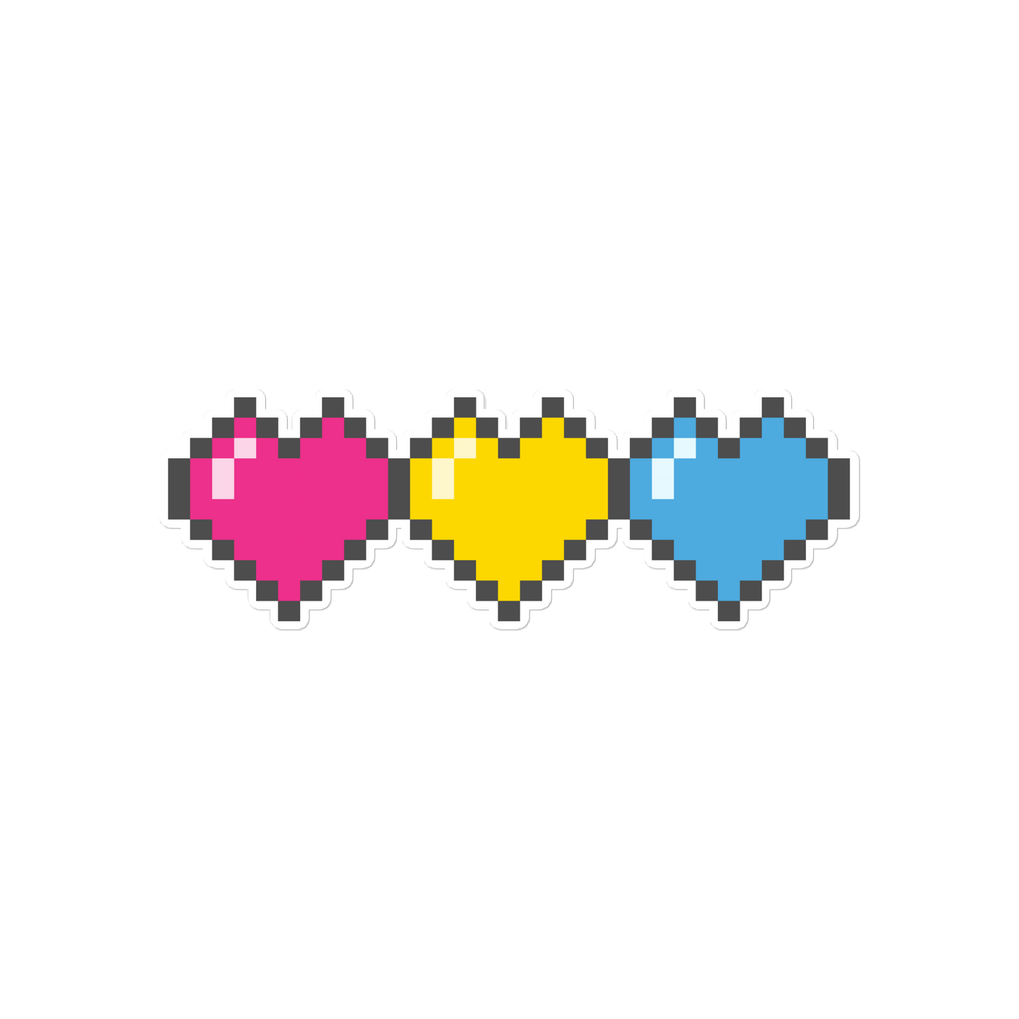 Pan Pride Pixel Hearts Bubble-free stickers