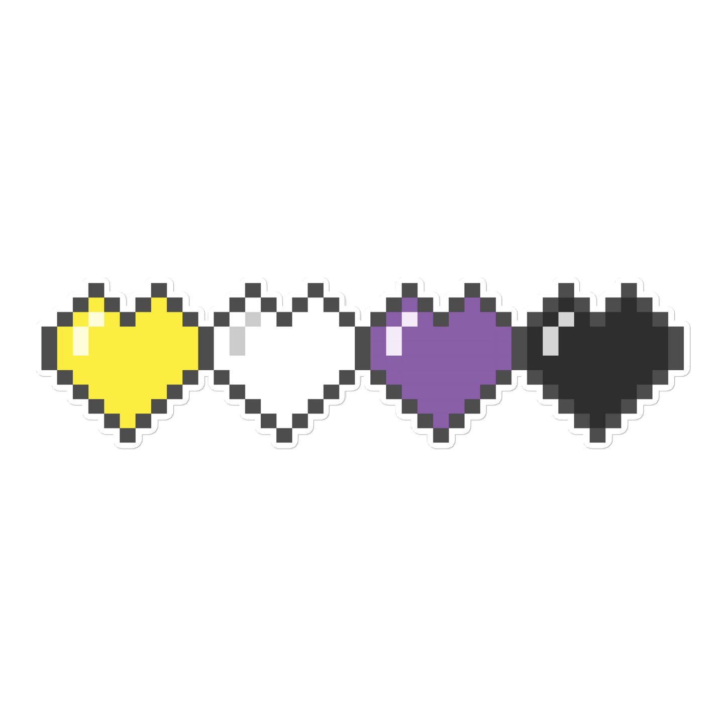 Enby Pride Pixel Hearts Bubble-free stickers