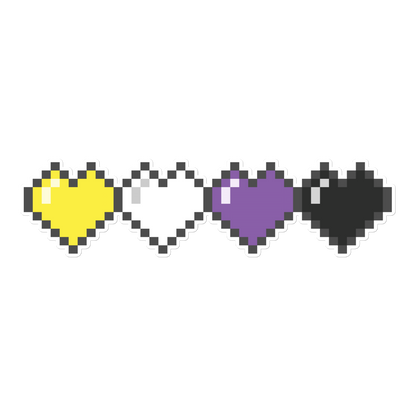 Enby Pride Pixel Hearts Bubble-free stickers