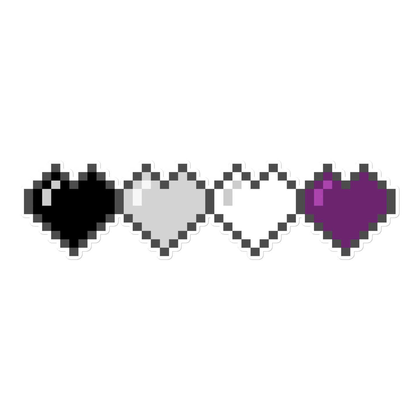 Ace Pride Pixel Hearts Bubble-free stickers