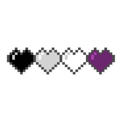 Ace Pride Pixel Hearts Bubble-free stickers