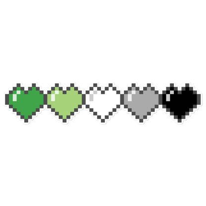 Aro Pride Pixel Hearts Bubble-free stickers