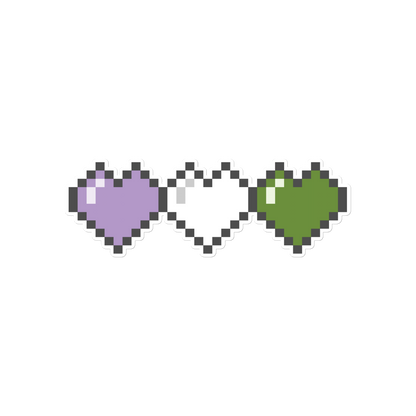 Genderqueer Pride Pixel Hearts Bubble-free stickers